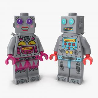 3D Lego Robot Minifigures Collection model