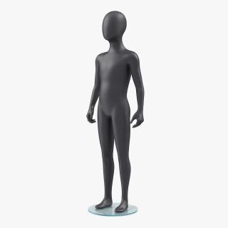 Child Mannequin Dark Standing Pose 3D model