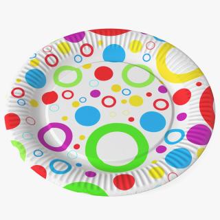 Colored Circles Paper Plate 3D