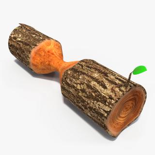 3D Cartoon Gnawed Log model