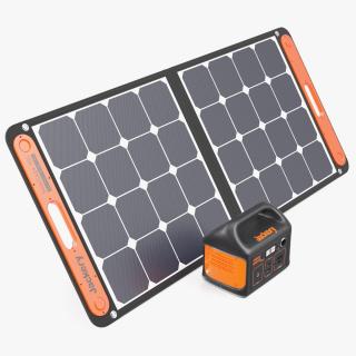 Jackery Power Station with Portable Solar Panel 3D