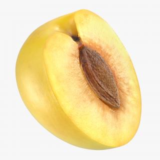 3D model Half Wet Yellow Plum With Seed