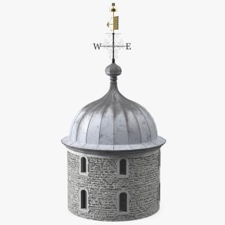 Round Tower of Castle with Weather Vane 3D model