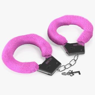 Fuzzy Pink Handcuffs Fur 3D model