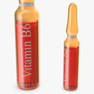 Vitamin B6 Pyridoxine 2ml Amber Ampoule 3D model