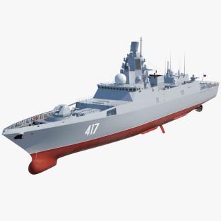 3D model Frigate Admiral Gorshkov Project 22350 Rigged