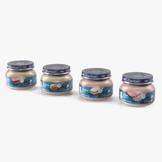Gerber Baby Food Jars 71g Set 3D model