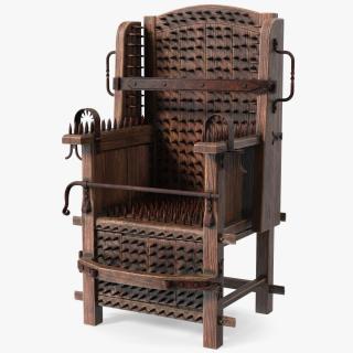 Medieval Spiked Torture Chair 3D model