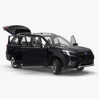 Subaru Forester 2022 Black Rigged for Cinema 4D 3D