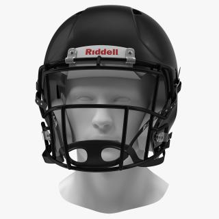 Helmet 3 Riddell On Mannequin Head 3D model