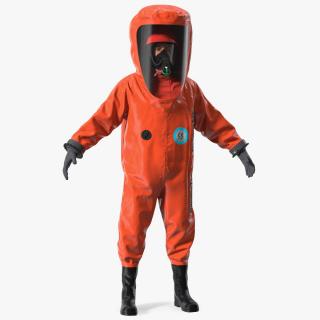 Heavy Duty Chemical Protective Suit Neutral Pose Red 3D