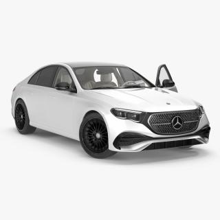 3D New E-Class Mercedes 2023 White Rigged model