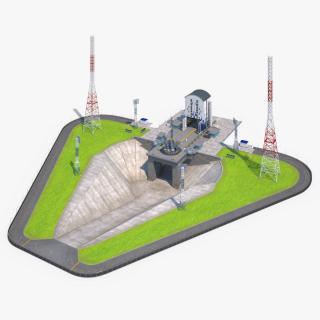 3D model Vostochny Cosmodrome Russian Spaceport Rigged