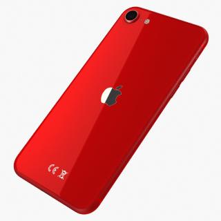 3D iPhone SE 2022 Red model