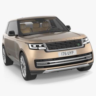 3D Range Rover 2022 Lights On Rigged model