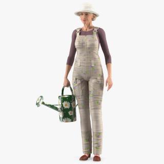 3D Old Lady in Gardening Outfit model