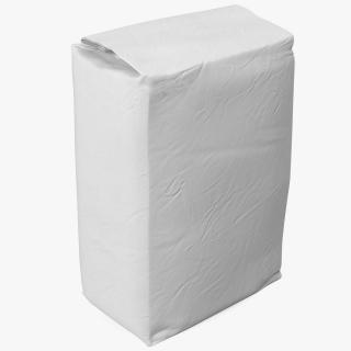 3D model Flour White Paper Bag 5lb