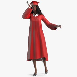 3D Dark Skin Graduation Gown Woman