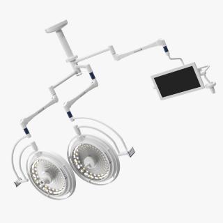 Ceiling Mount Berchtold Chromophare Two Surgical Light with Monitor 3D