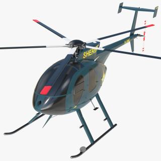 3D model MD 500E Sheriff Helicopter Exterior Only