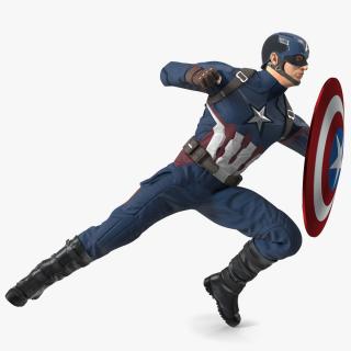 Captain America Attack Pose 3D