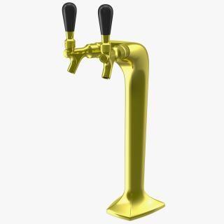 3D Double Tap Draft Beer Tower Brass model