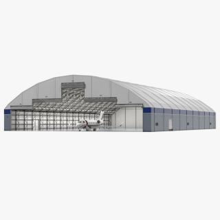 Business Jet Bombardier Challenger 604 In Aircraft Hangar Rigged 3D model