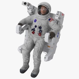 Astronaut in Spacesuit A7L with Manned Maneuvering Unit Rigged 3D