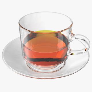Cup of Tea with Saucer Half Full 3D