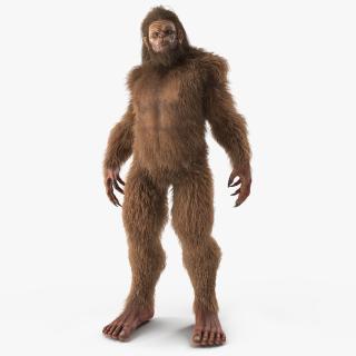 3D model Bigfoot Standing Pose Fur