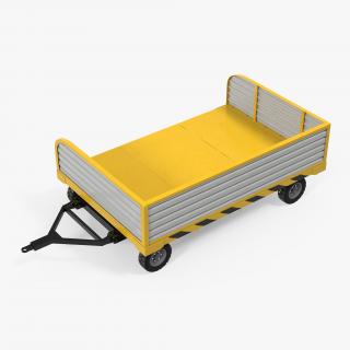 3D model Airport Luggage Trolley Rigged