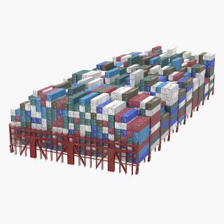 3D Cargo Shipping Containers Stacked model