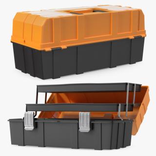 Three Layer Folding Plastic Toolbox Rigged 3D