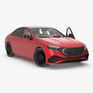 3D Luxury Car Red Sedan Rigged for Cinema 4D