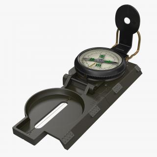 3D Army Pocket Multifunction Compass model