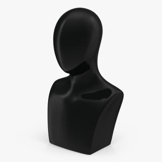 Black Plastic Egghead Male Display Head 3D model