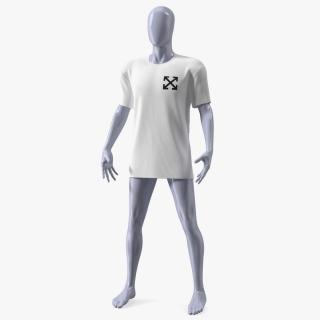 3D Mannequin Wearing Brand Off White T Shirt