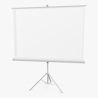 Office Tripod Projection Screen White 3D