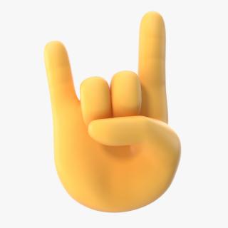 3D Sign of the Horns Emoji model