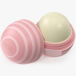 3D EOS Natural Lip Balm Pink Stripes Open model