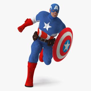 3D model Comics Character Captain America Running Pose
