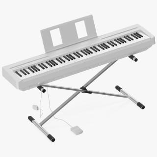 3D Stand Mounted Digital Piano White model