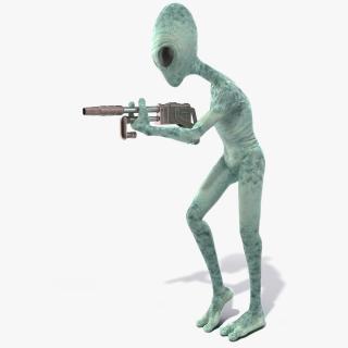 Extraterrestrial Alien Attacking Pose 3D