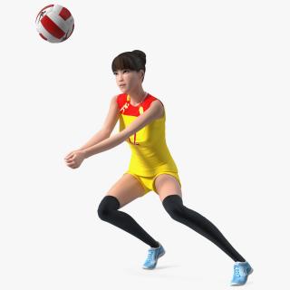 Young Chinese Woman Volleyball Player 3D