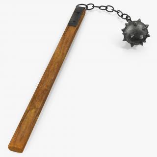 3D Vintage Flail Weapon Spiked Ball Chain Mace model