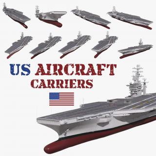 3D US Aircraft Carriers Collection
