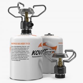Gas Cylinder with Camping Stove Kovea 3D