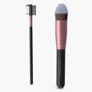 3D model Tapered Brush with Eyebrow and Lash Brush Fur