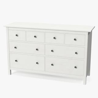 3D model Ikea Hemnes 8 Drawer Dresser White Stain