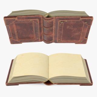 3D Old Brown Ornate Open Book